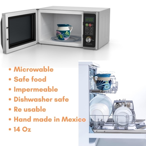 Set of Two Mexican Jarrito Clay cup 14 oz New - Picture 10 of 11